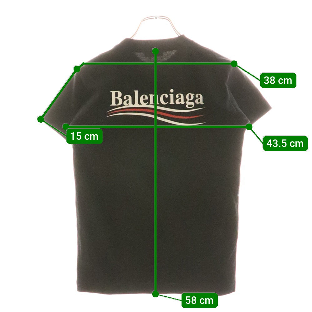 BALENCIAGA(バレンシアガ) Political Campaign T-Shirt キャンペーンロゴ 半袖Tシャツ ブラック レディース 612964 TIV52