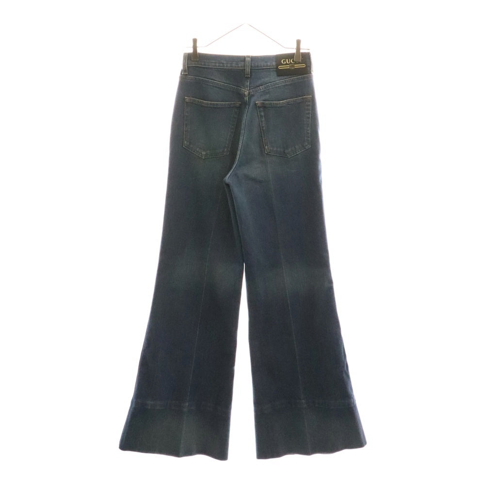 GUCCI(グッチ) Flare Denim Pants ウォッシュド加工 フレアデニムパンツ インディゴ レディース 624217 XDA6N