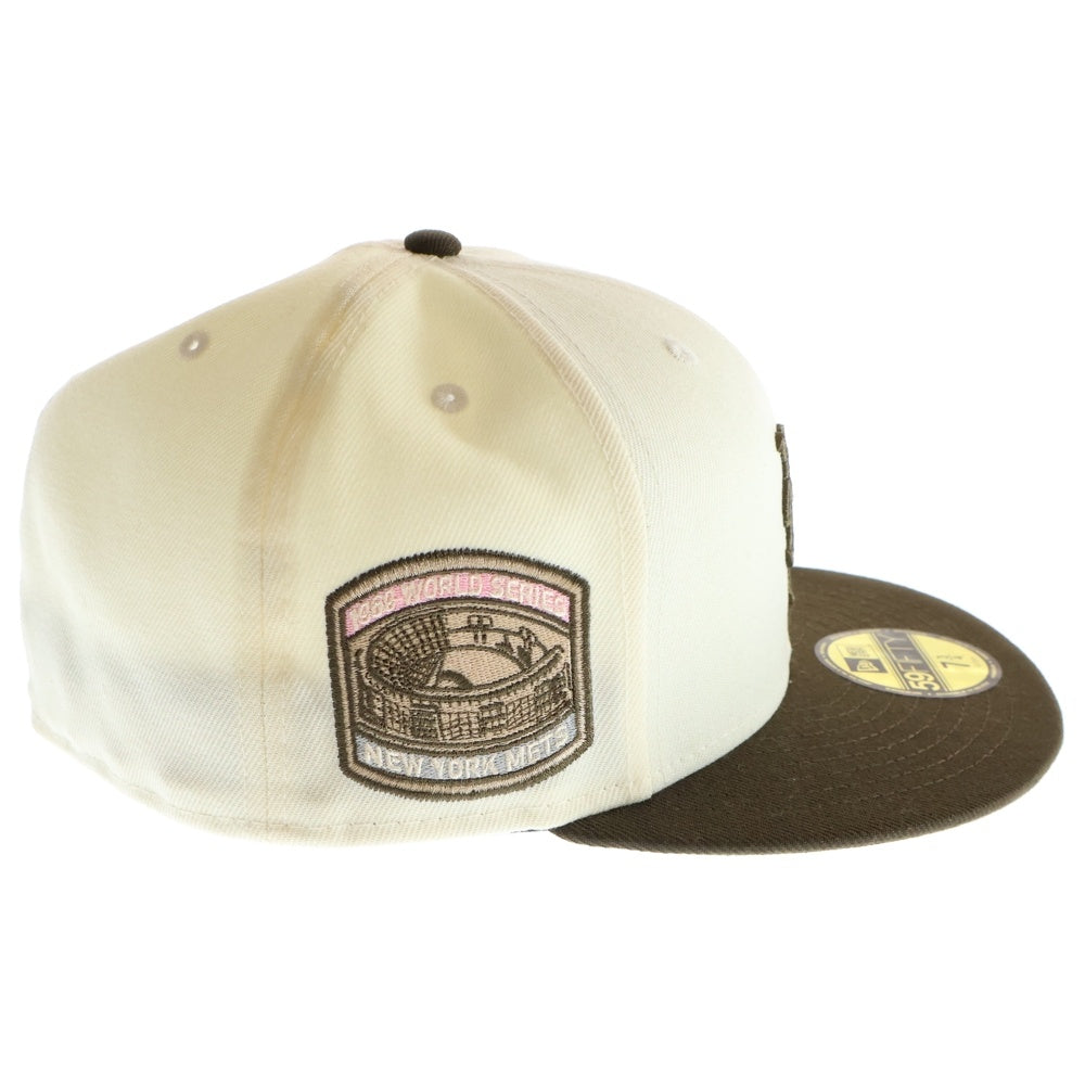 NEW ERA(ニューエラ) 59FIFTY MLB Doughnut ドーナツ クーパーズタウン ロゴ刺繍 ベースボールキャップ 帽子 ブラウン/アイボリー