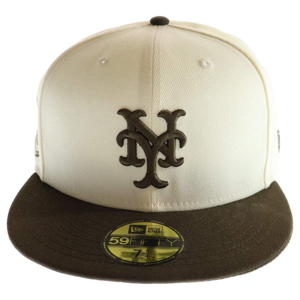 NEW ERA(ニューエラ) 59FIFTY MLB Doughnut ドーナツ クーパーズタウン ロゴ刺繍 ベースボールキャップ 帽子 ブラウン/アイボリー
