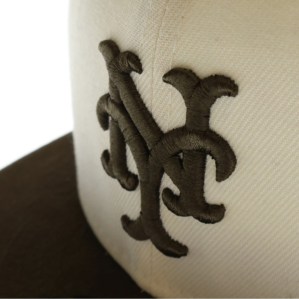 NEW ERA(ニューエラ) 59FIFTY MLB Doughnut ドーナツ クーパーズタウン ロゴ刺繍 ベースボールキャップ 帽子 ブラウン/アイボリー