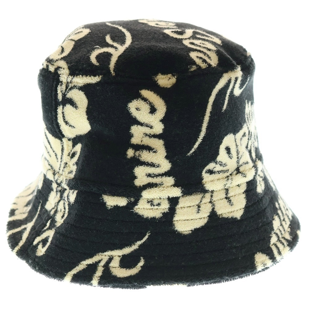 MARINE SERRE(マリーン セル) Jersey Jacquard Towels Bucket Hat 総柄 タオル生地 バケットハット 帽子 ブラック UHG030-BK99-J