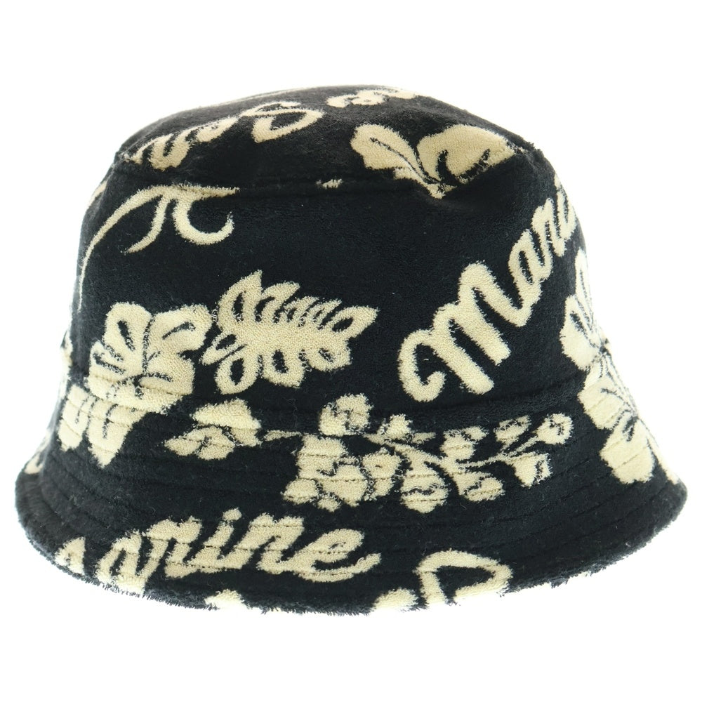 MARINE SERRE(マリーン セル) Jersey Jacquard Towels Bucket Hat 総柄 タオル生地 バケットハット 帽子 ブラック UHG030-BK99-J