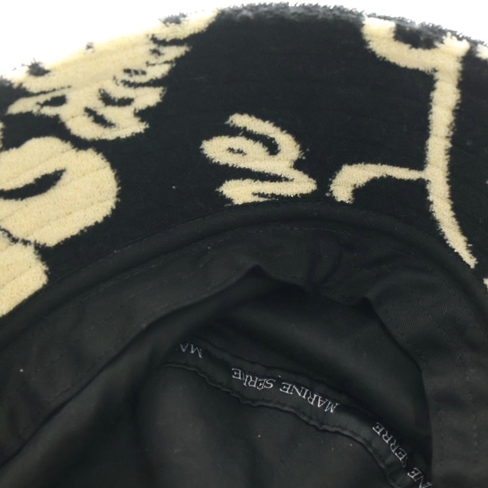 MARINE SERRE(マリーン セル) Jersey Jacquard Towels Bucket Hat 総柄 タオル生地 バケットハット 帽子 ブラック UHG030-BK99-J