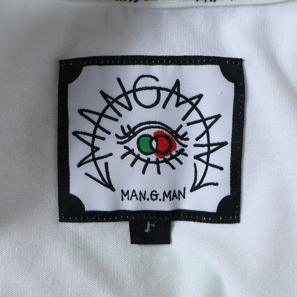 NO BRAND(ノーブランド) man.G マンジ グラフィック刺繍 半袖Tシャツ ホワイト