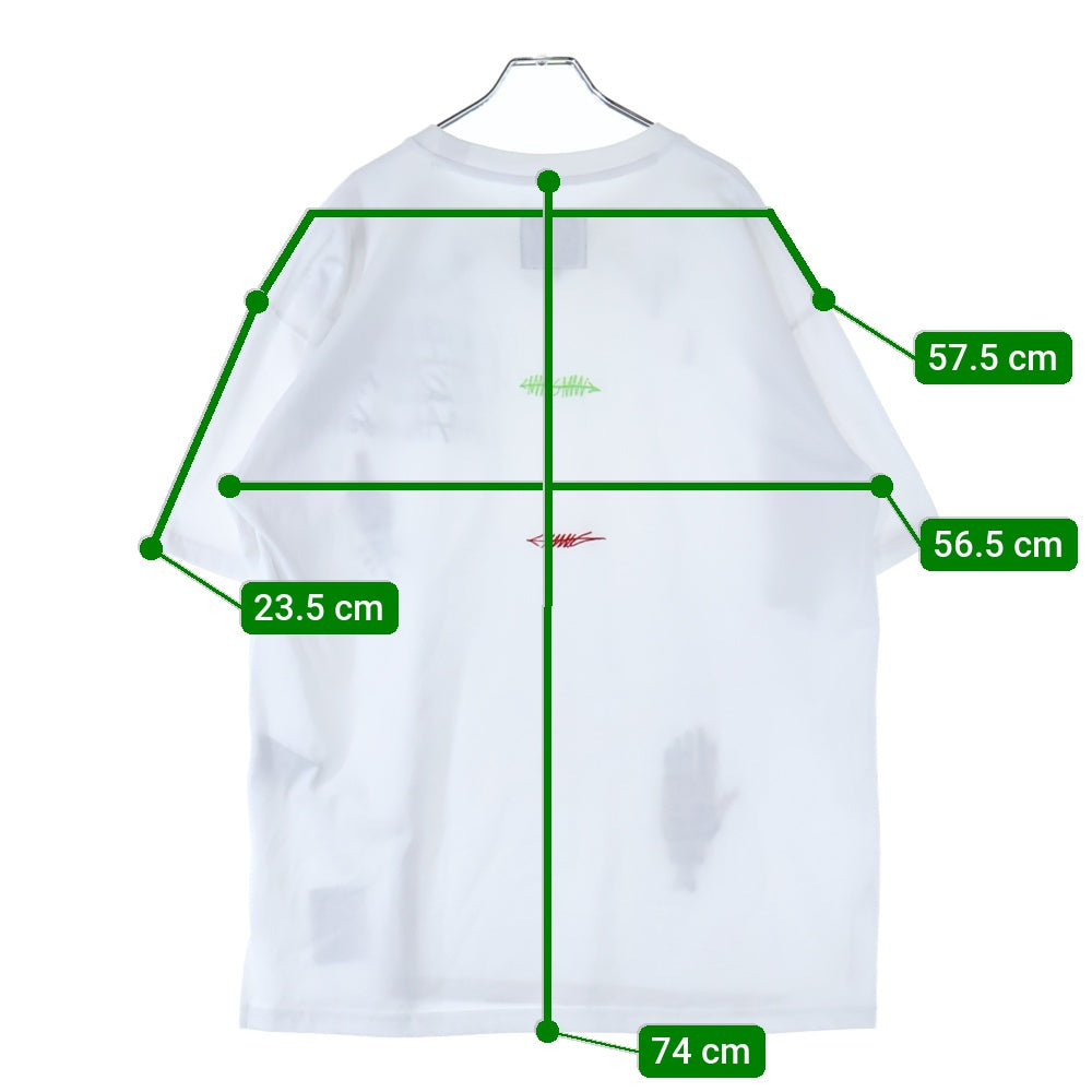 NO BRAND(ノーブランド) man.G マンジ グラフィック刺繍 半袖Tシャツ ホワイト