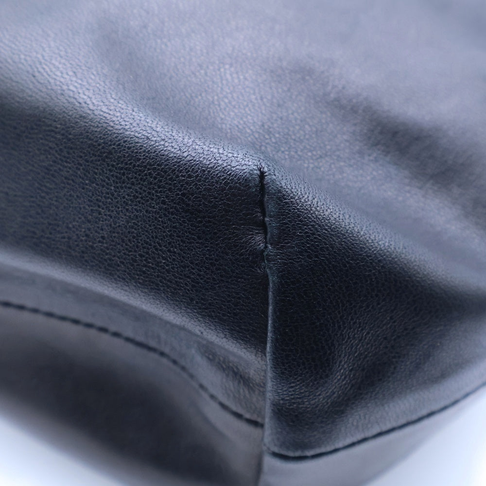 CHROME HEARTS(クロムハーツ) DRW STRNG SACK CRS PATCH クロスパッチ ドローストリングサックレザー巾着ハンドバッグ ブラック