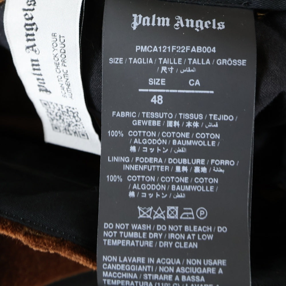 Palm Angels(パームエンジェルス) 22AW ベルベットフレアパンツ ブラウン PMCA121F22FAB004