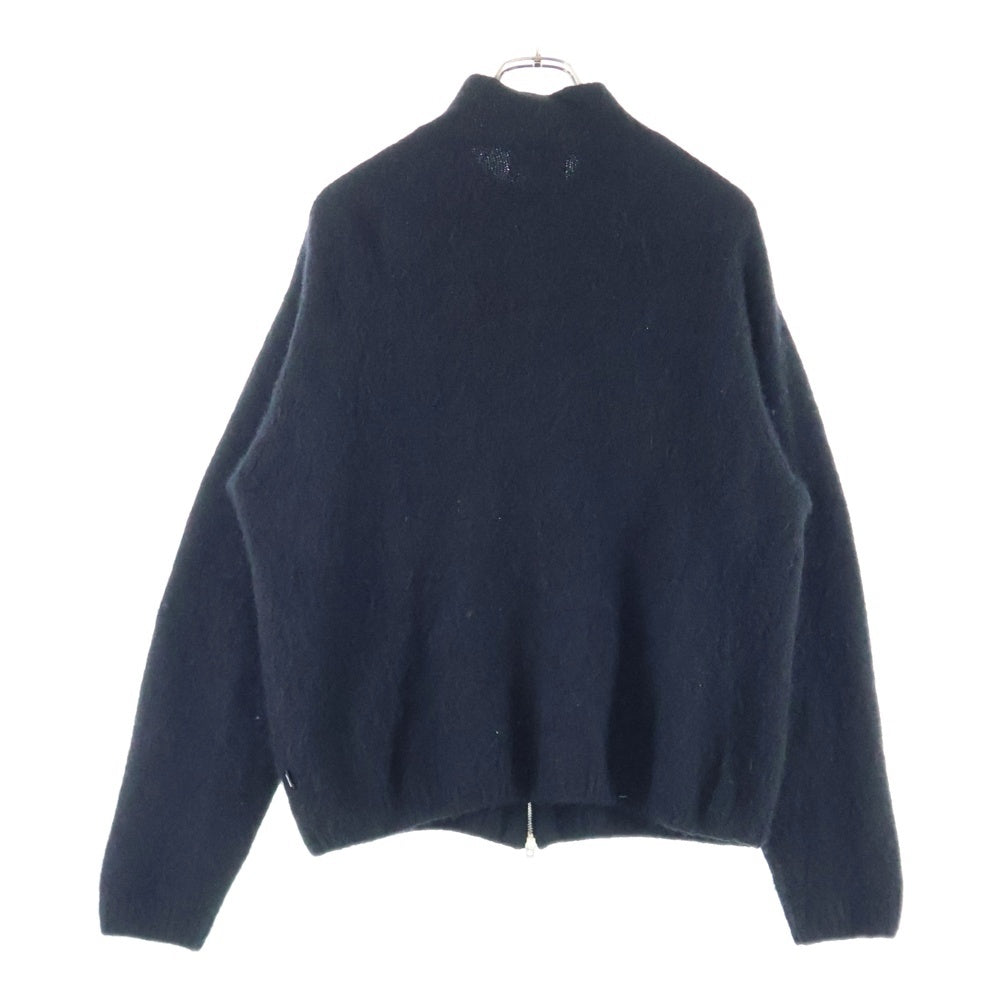 STUSSY(ステューシー) 24AW Full Zip Brushed Merino Sweater ダブルフルジップ ブラッシュメリノ セーター ブラック