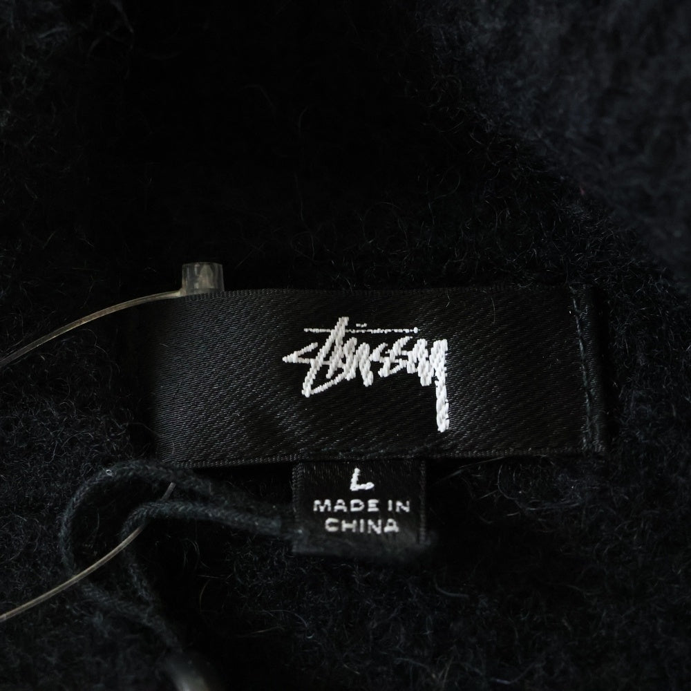 STUSSY(ステューシー) 24AW Full Zip Brushed Merino Sweater ダブルフルジップ ブラッシュメリノ セーター ブラック