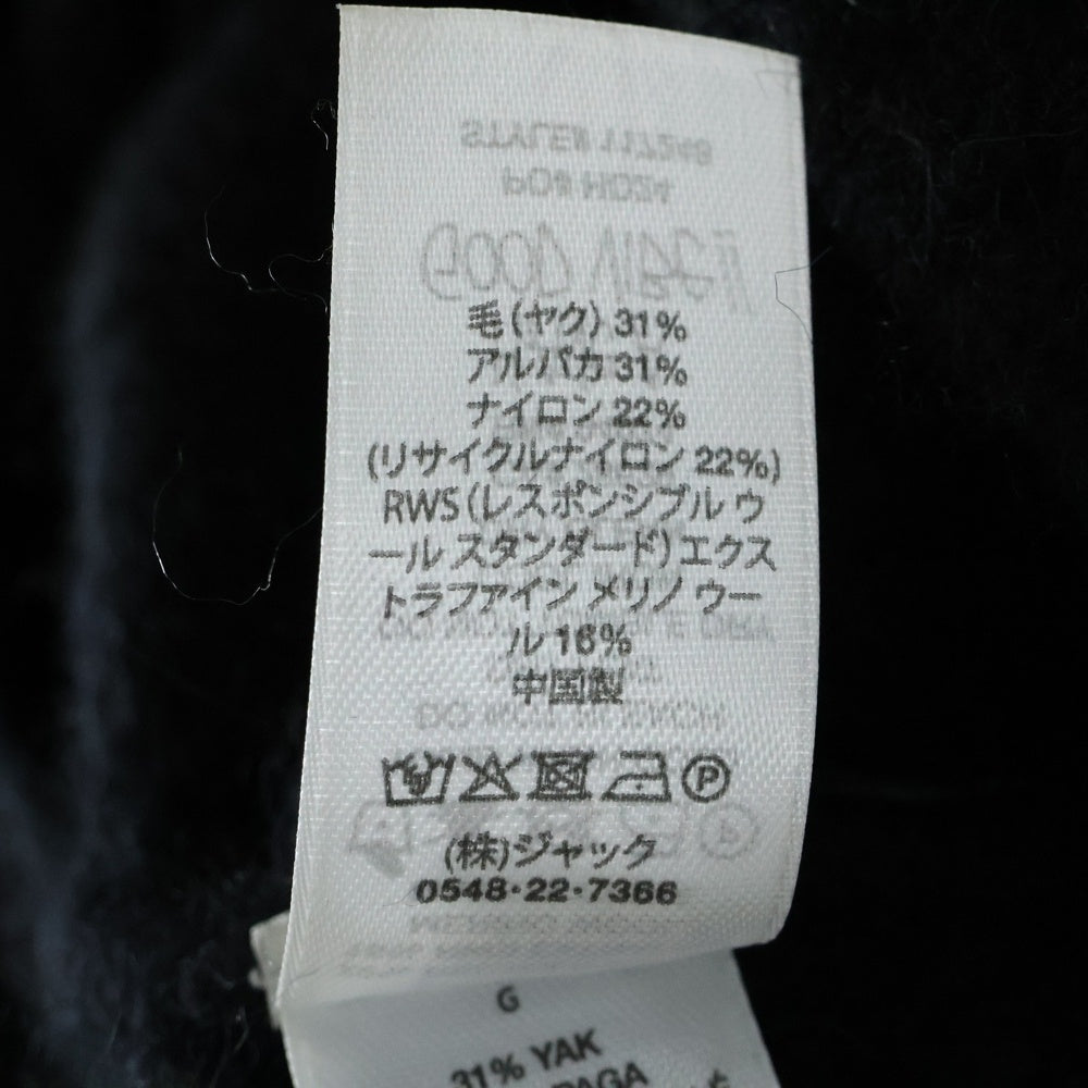 STUSSY(ステューシー) 24AW Full Zip Brushed Merino Sweater ダブルフルジップ ブラッシュメリノ セーター ブラック