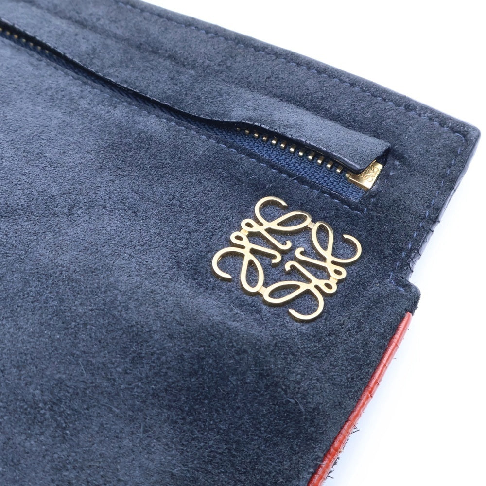 LOEWE(ロエベ) アナグラム レザー クラッチバッグ ブラック