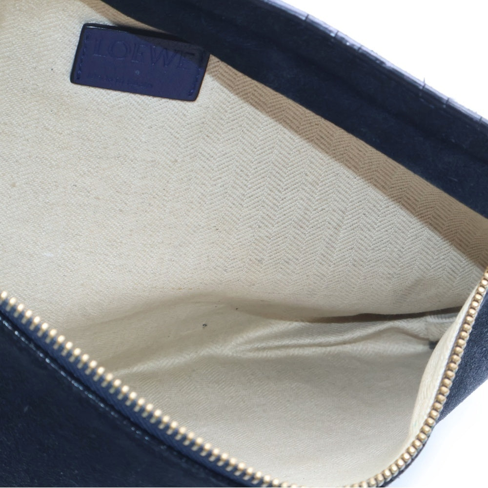 LOEWE(ロエベ) アナグラム レザー クラッチバッグ ブラック