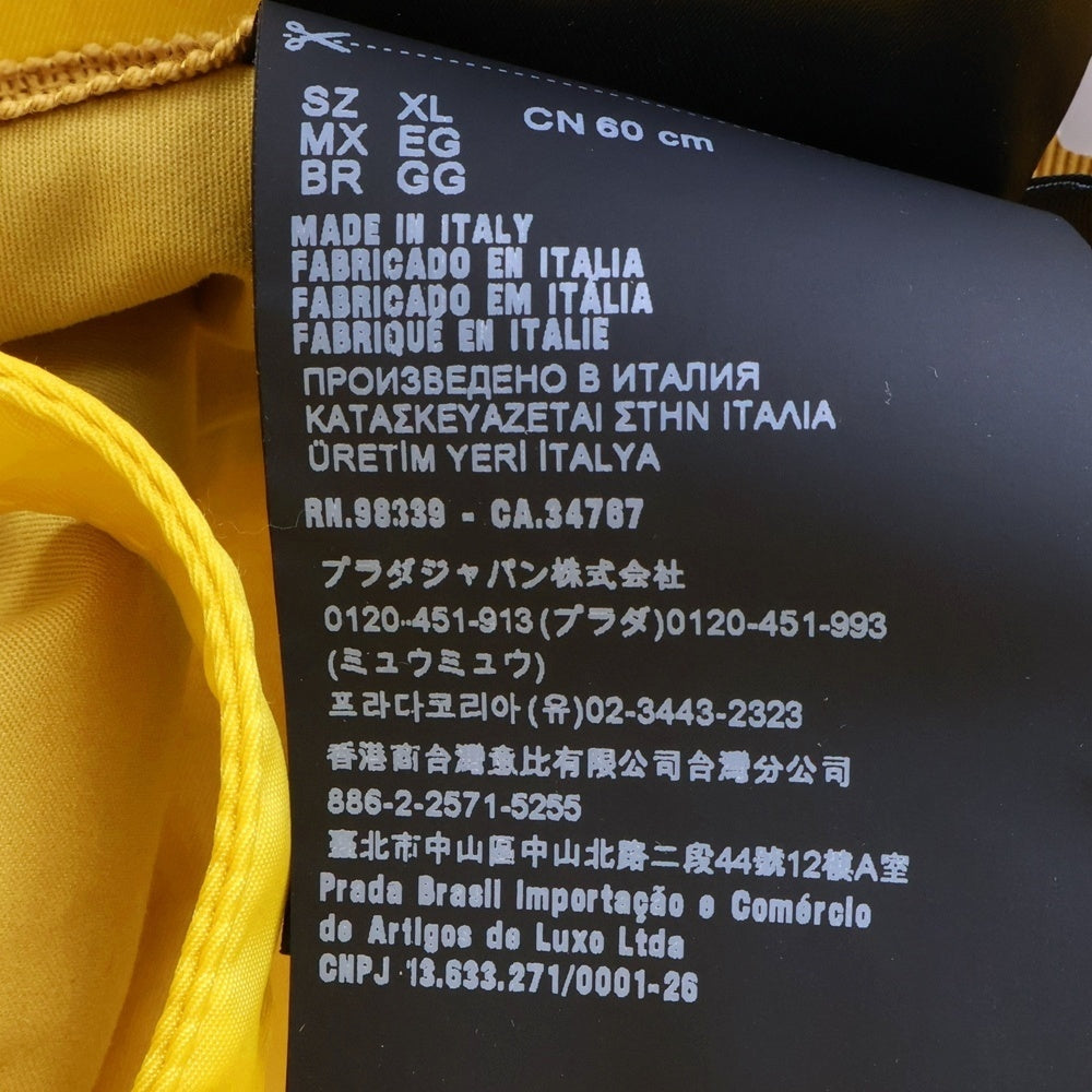 PRADA(プラダ) Re-Nylon トライアングルロゴ ミニポーチ付 ナイロンバケットハット イエロー 2HC282 2DMI