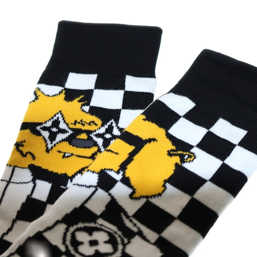 LOUIS VUITTON(ルイヴィトン) モンスターモチーフ ショセット ソックス 靴下 ブラック/ホワイト MP3136