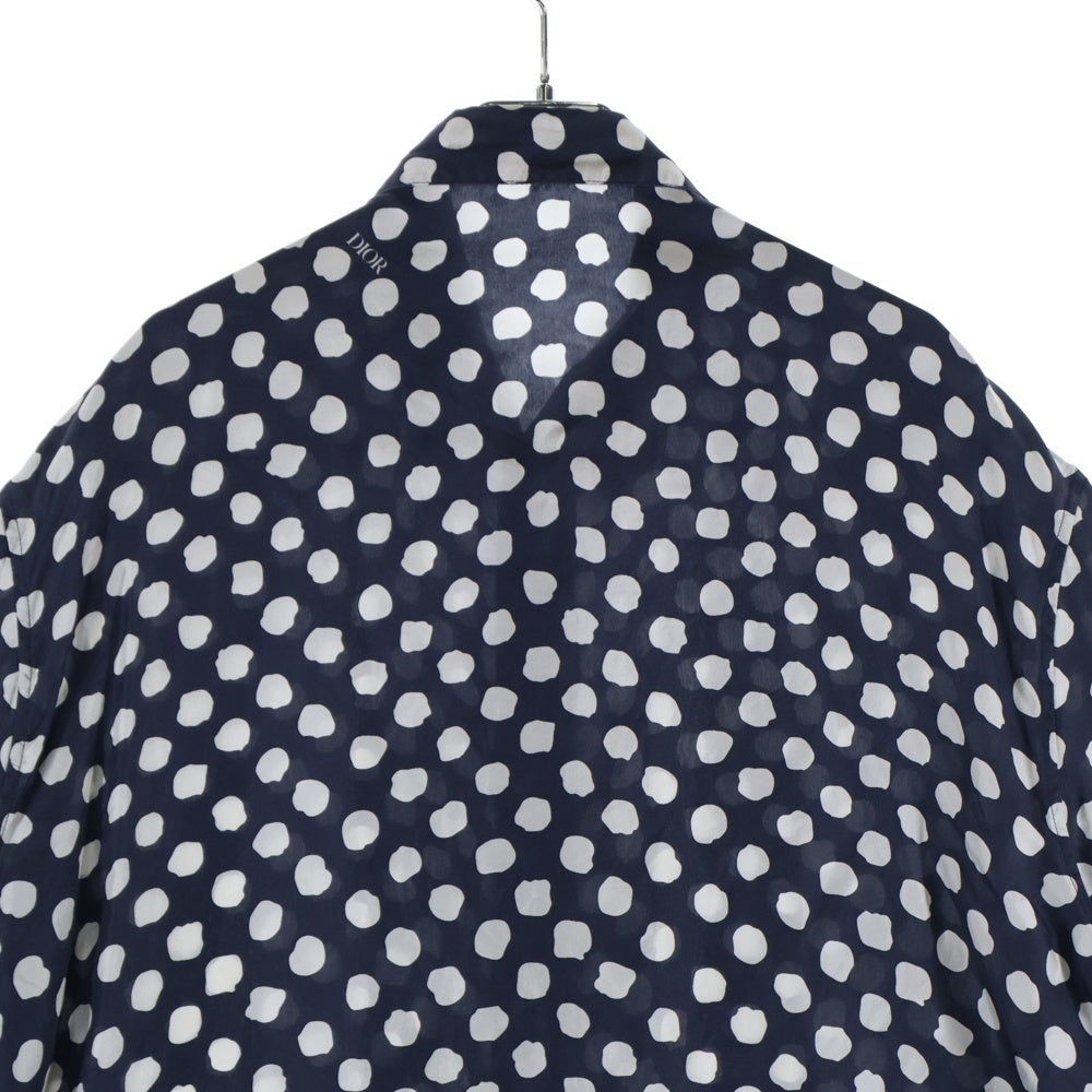 DIOR(ディオール) Short Sleeved Shirt Silk Shirts ポルカドット ロゴ シルク半袖シャツ ブラック 193C545A5991