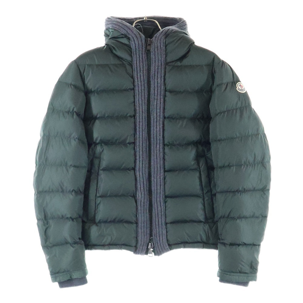 MONCLER(モンクレール) CANUT ロゴパッチ フーデッド ダウンジャケット カーキ 32091413114554155