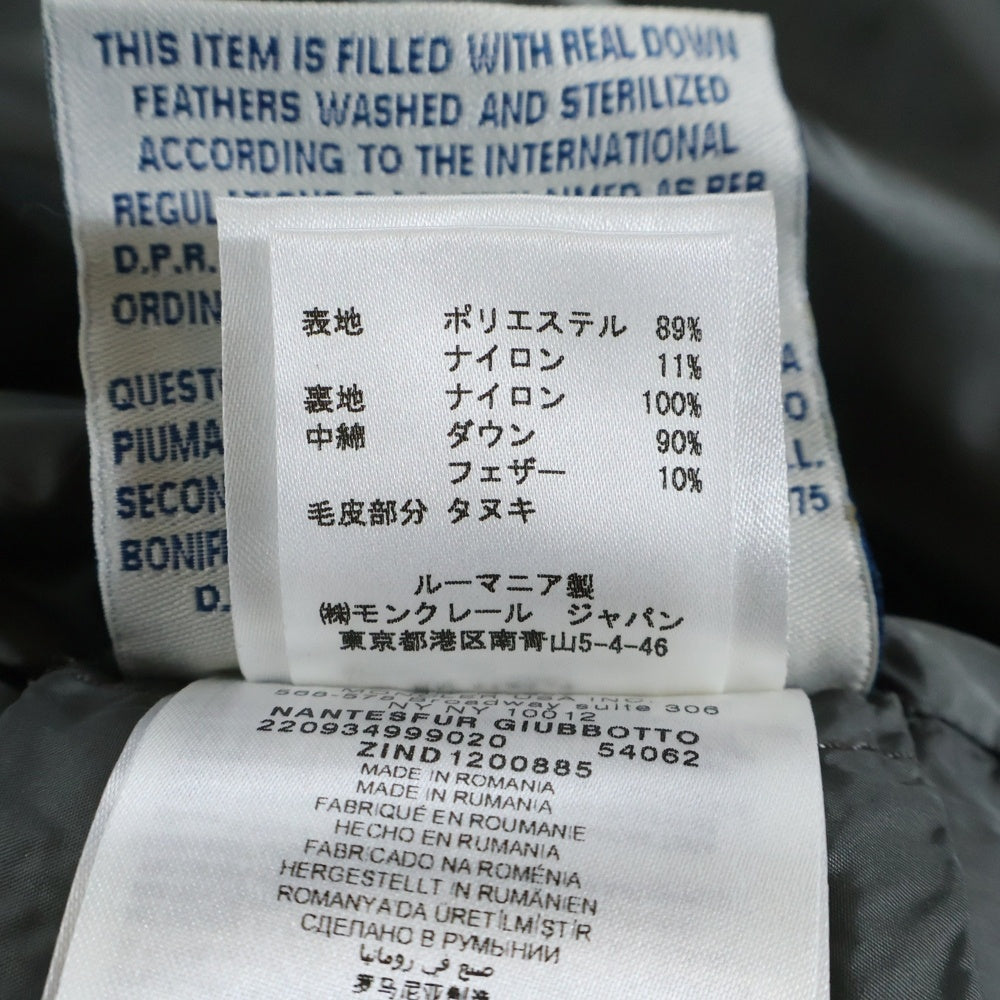 MONCLER(モンクレール) NANTESFUR ファー ダウンコート ダウンジャケット グレー レディース 220934999020