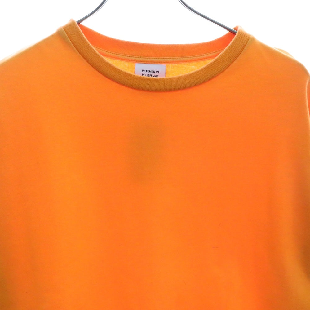 VETEMENTS(ヴェトモン) 16SS Arm Print L/S Tee アームプリント オーバーサイズ 長袖Tシャツ オレンジ SS16TP14