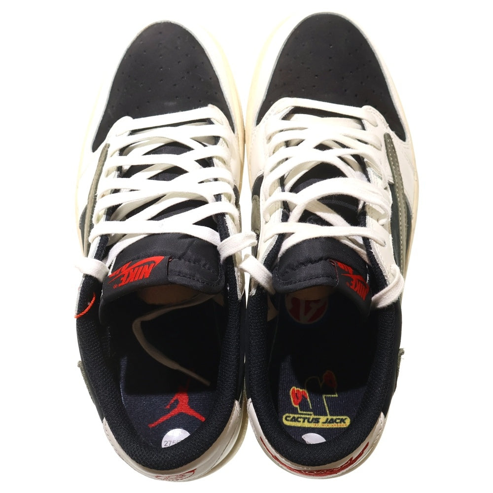 NIKE(ナイキ) ×TRAVIS SCOTT WMNS AIR JORDAN 1 LOW OG Medium Olive ×トラヴィススコット ウィメンズ エアジョーダン1 ローカットスニーカー US10.5/27.5cm DZ4137-106