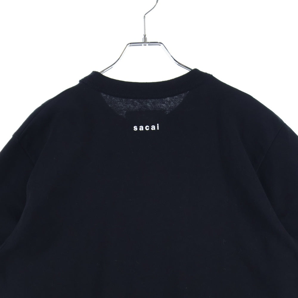 Sacai(サカイ) 19AW BAR ITALIA TEE バーイタリア 半袖Tシャツ ブラック 19-0006S