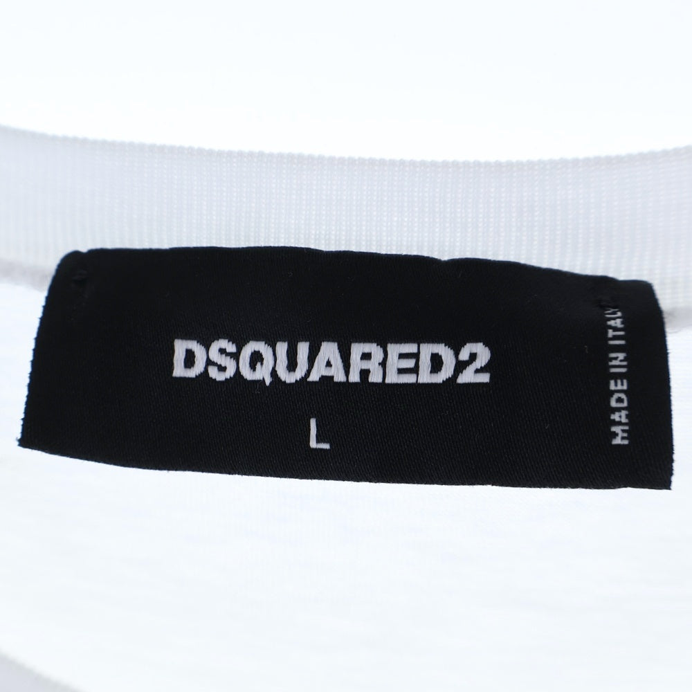 DSQUARED2(ディースクエアード) 24SS Icon Scribble Cool Fit T-shirt 半袖Tシャツ ホワイト S79GC0084 S23009
