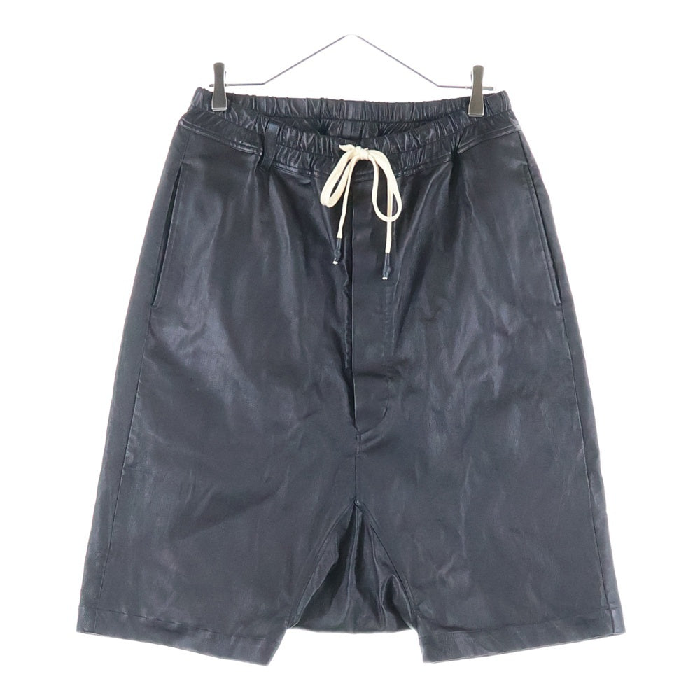 ISAMU KATAYAMA BACKLASH(イサムカタヤマバックラッシュ) Deer Stretch Sarrouel Shorts ディアストレッチサルエルショーツ レザーハーフパンツ ブラック 1810-07