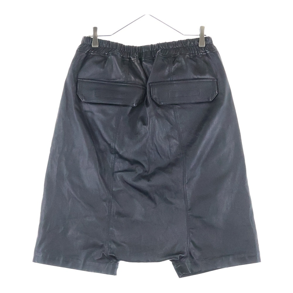 ISAMU KATAYAMA BACKLASH(イサムカタヤマバックラッシュ) Deer Stretch Sarrouel Shorts ディアストレッチサルエルショーツ レザーハーフパンツ ブラック 1810-07