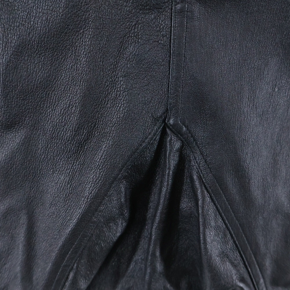 ISAMU KATAYAMA BACKLASH(イサムカタヤマバックラッシュ) Deer Stretch Sarrouel Shorts ディアストレッチサルエルショーツ レザーハーフパンツ ブラック 1810-07