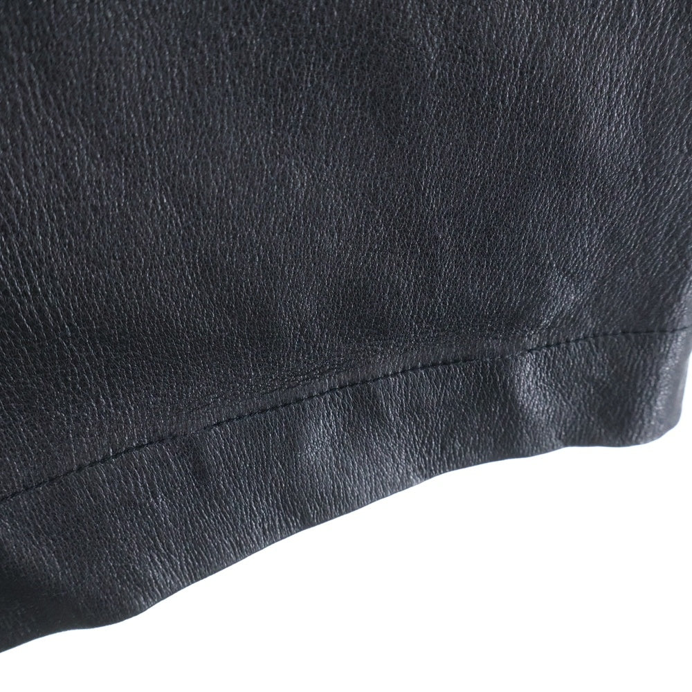 ISAMU KATAYAMA BACKLASH(イサムカタヤマバックラッシュ) Deer Stretch Sarrouel Shorts ディアストレッチサルエルショーツ レザーハーフパンツ ブラック 1810-07