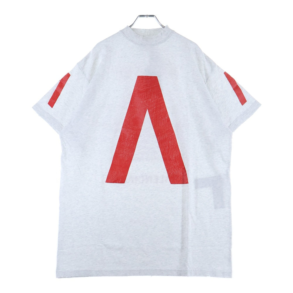 BALENCIAGA(バレンシアガ) 24SS Music Archive Series Connected T-Shirt アーカイブロゴ ダメージ加工 半袖Tシャツ グレー 744457 TQVA6