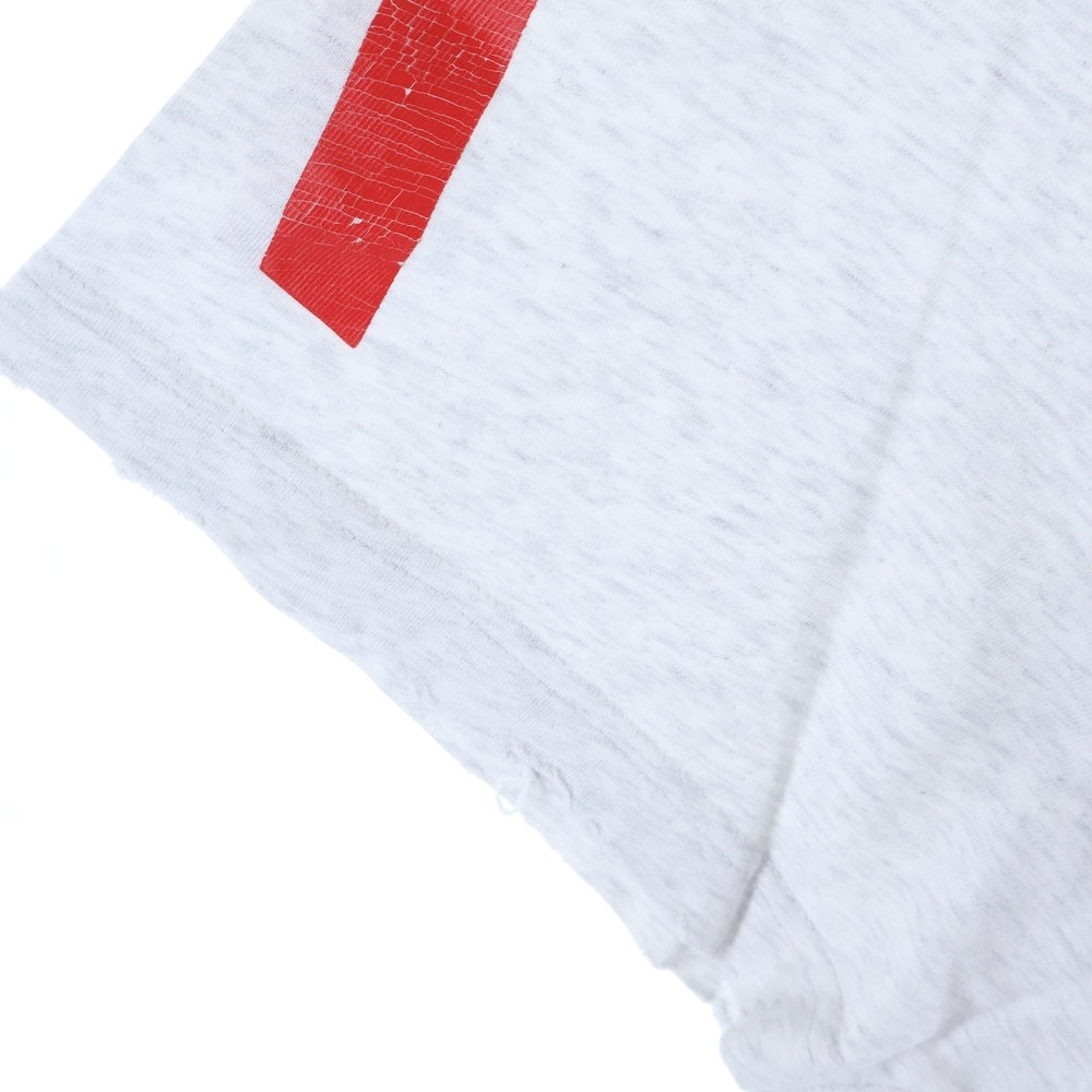 BALENCIAGA(バレンシアガ) 24SS Music Archive Series Connected T-Shirt アーカイブロゴ ダメージ加工 半袖Tシャツ グレー 744457 TQVA6