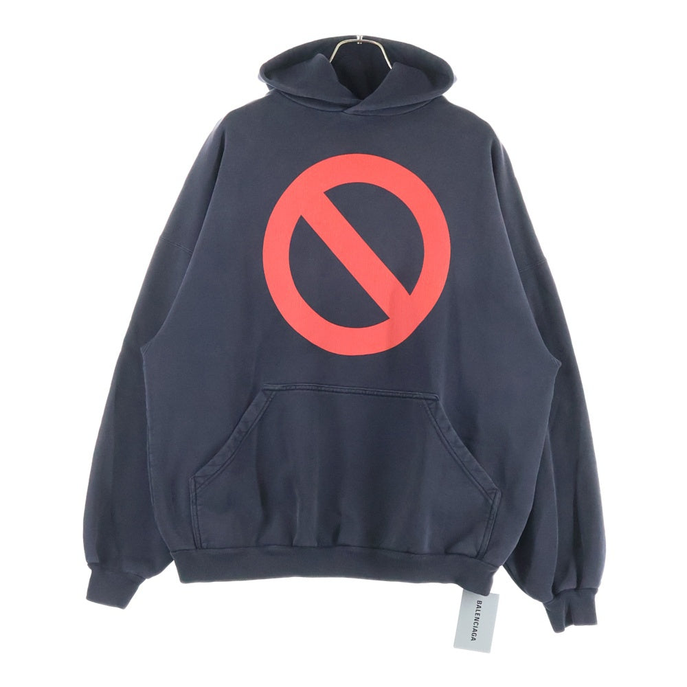 BALENCIAGA(バレンシアガ) BFRND Series Hoodie ダメージ加工 プルオーバースウェットパーカー フーディー ブラック 739024 TQVG7