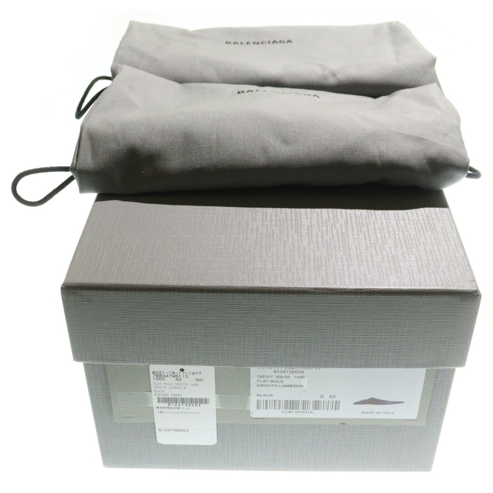 BALENCIAGA(バレンシアガ) FLAT MULE SMOOTH LAMBSKIN フラットミュール ラムスキンレザーローカットシューズ ブラック 788347