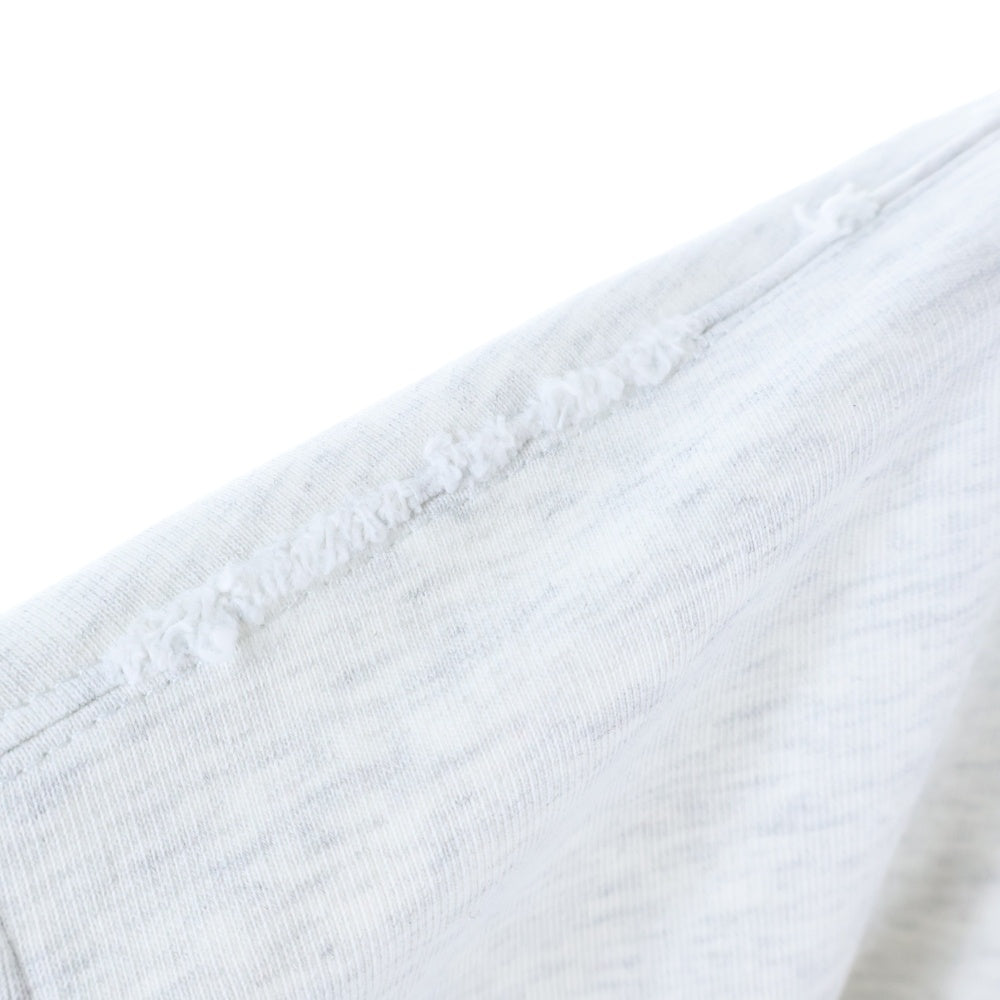 BALENCIAGA(バレンシアガ) 24SS Music Archive Series Connected Zip Up Hoodie アーカイブロゴ ダメージ加工 ジップアップスウェットパーカー フーディー グレー 744457 TQVA6