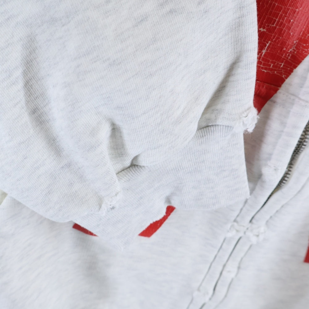 BALENCIAGA(バレンシアガ) 24SS Music Archive Series Connected Zip Up Hoodie アーカイブロゴ ダメージ加工 ジップアップスウェットパーカー フーディー グレー 744457 TQVA6