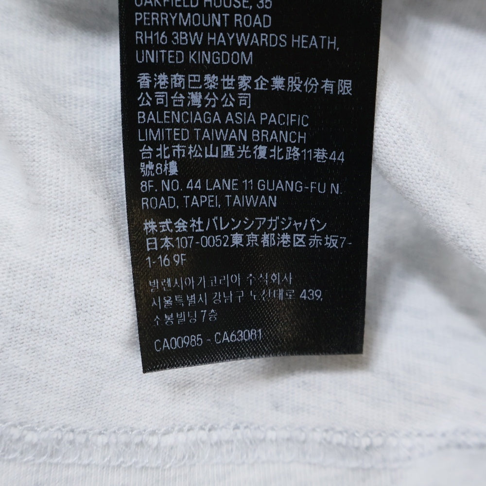 BALENCIAGA(バレンシアガ) 24SS Music Archive Series Connected L/S T-Shirt アーカイブロゴ ダメージ加工 長袖Tシャツ ロンT グレー 781245 TQVA1