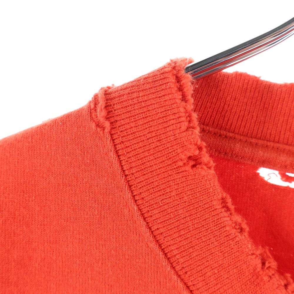 BALENCIAGA(バレンシアガ) Hello My Name Is Demna T-Shirt ダメージ加工 半袖Tシャツ レッド 651795 TJVN3