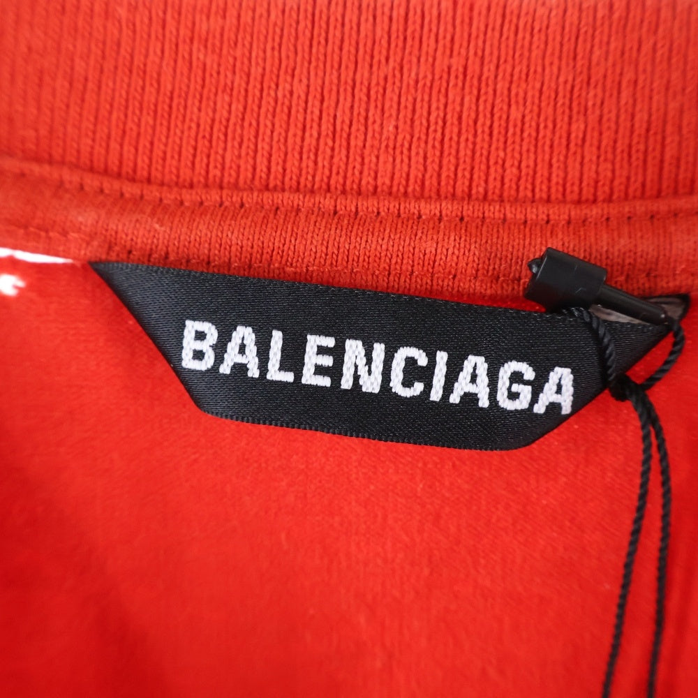 BALENCIAGA(バレンシアガ) Hello My Name Is Demna T-Shirt ダメージ加工 半袖Tシャツ レッド 651795 TJVN3