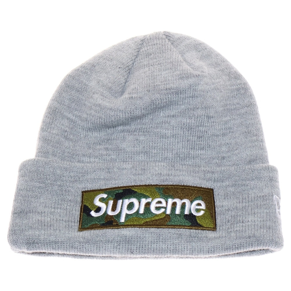 SUPREME(シュプリーム) 23AW New Era Box Logo Beanie ニューエラ ボックスロゴ カモフラージュ ビーニー ニット帽 グレー