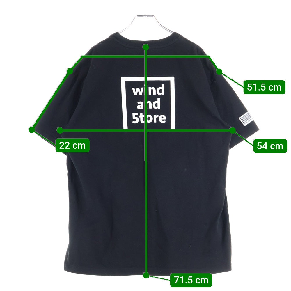 GOD SELECTION XXX(ゴッドセレクショントリプルエックス) ×WIND AND SEA ウィンダンシー ロゴプリント 半袖Tシャツ ブラック GN223