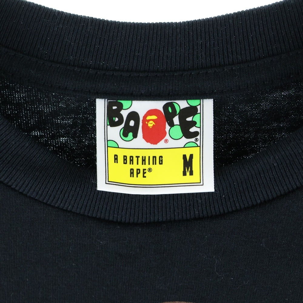 A BATHING APE(アベイシングエイプ) ×GOD SELECTION XXX フロントロゴプリント 半袖Tシャツ ブラック 001TEK231903C