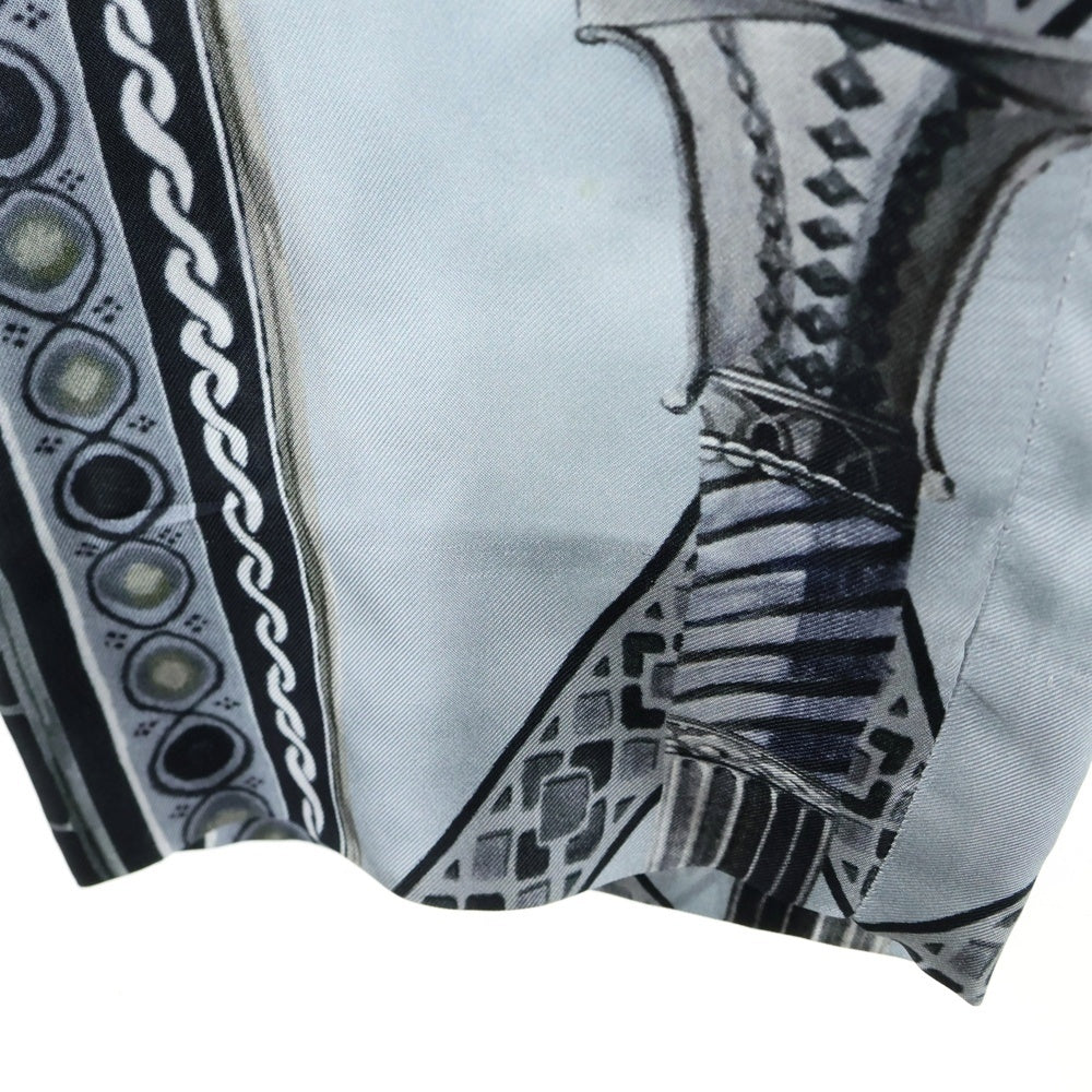 DOLCE & GABBANA(ドルチェアンドガッバーナ) SILK PANTS 総柄 シルクパンツ ブラック/グレー G6MPET HP1TP