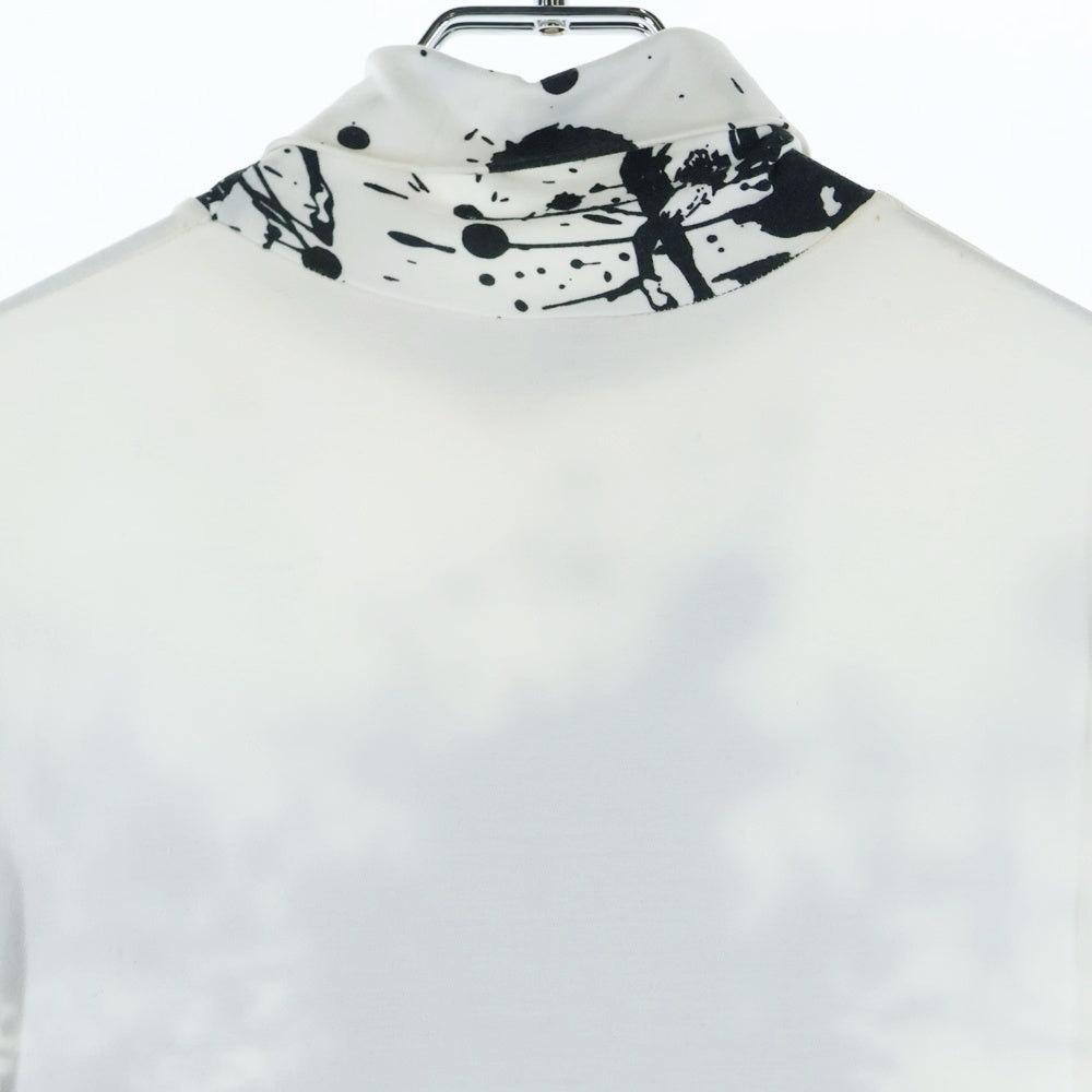 HERMES(エルメス) スプラッタープリント タートルネック 半袖Tシャツ レディース ブラック/ホワイト