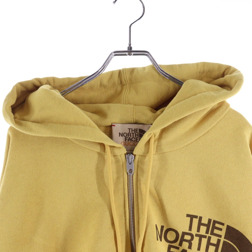 GUCCI(グッチ) ×THE NORTH FACE Logo Zip Hoodie ザノースフェイス ロゴジップアップパーカー フーディ イエロー 651723 XJDIP
