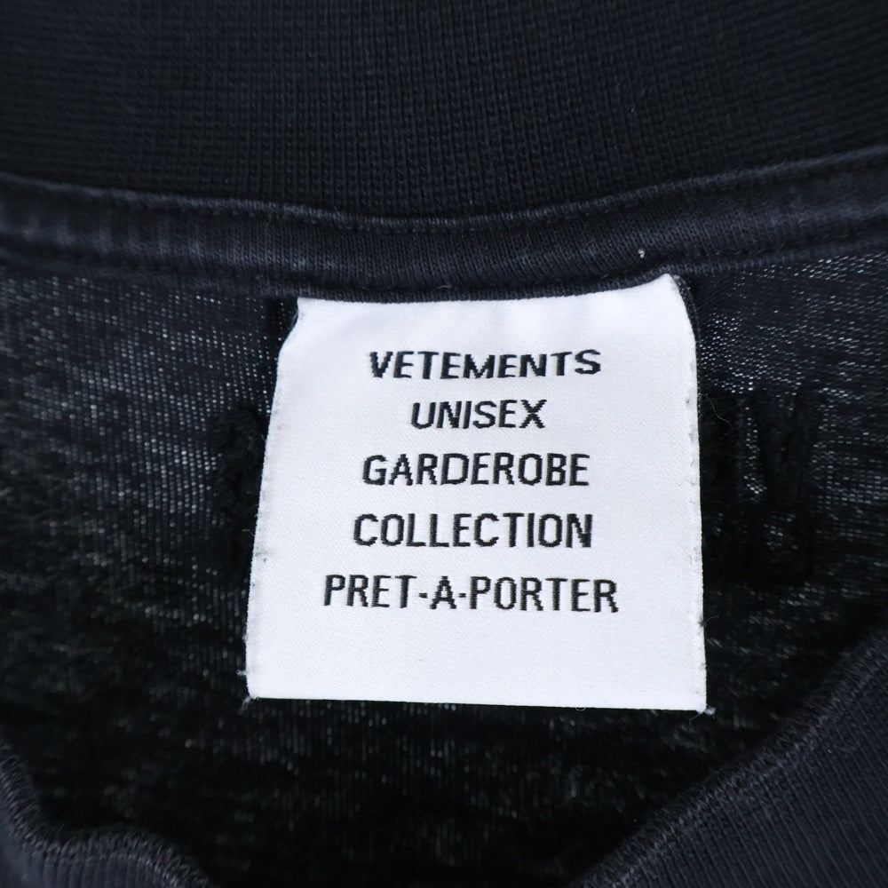 VETEMENTS(ヴェトモン) 23SS DOUBLE ANARCHY LOGO TEE ダブルアナーキープリント クルーネック 半袖Tシャツ カットソー ブラック UE63TR501X