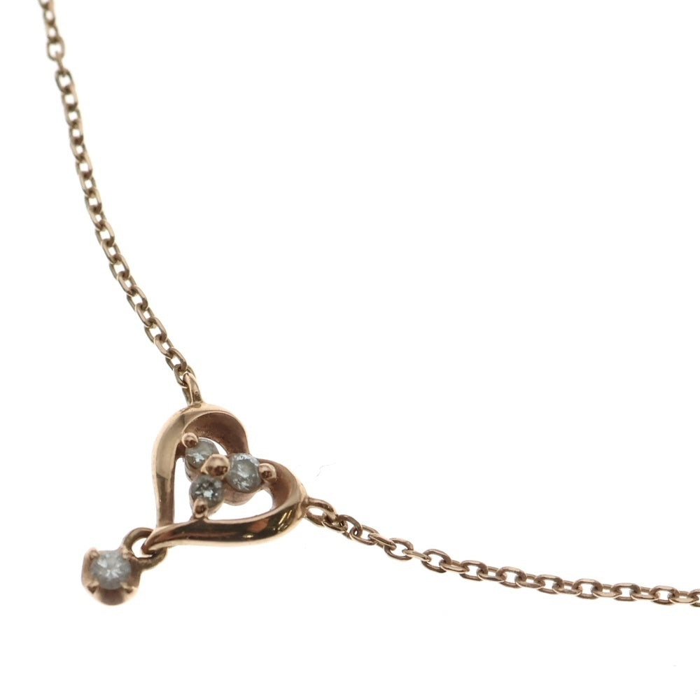 4℃(ヨンドシ－) 10K ハートモチーフネックレス レディース ピンク