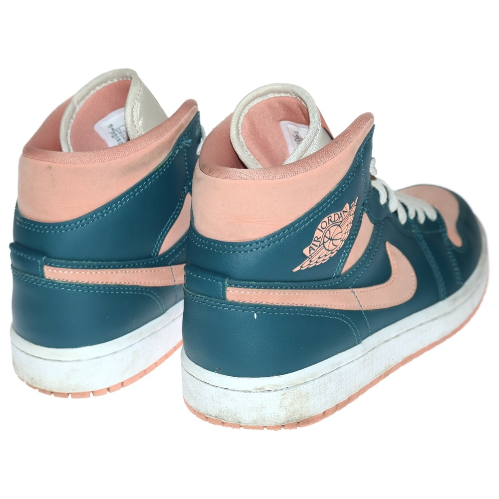 NIKE(ナイキ) WMNS AIR JORDAN 1 MID DARK TEAL GREEN ウィメンズ エアジョーダン1 ミッドカットスニーカー ピンク/グリーン US6/23cm BQ6472-308