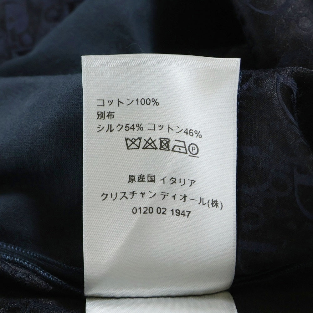 DIOR(ディオール) オブリーク オーバーサイズ シルク切替 半袖Tシャツ ネイビー 143J647A0677