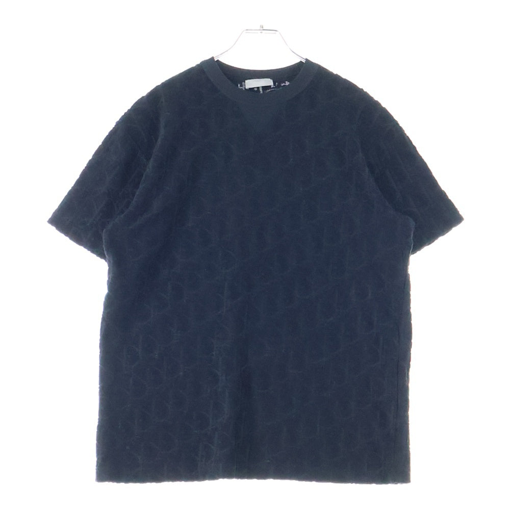 DIOR(ディオール) 21SS オブリーク総柄 パイル地 クルーネック 半袖Tシャツ カットソー ネイビー 113J692A0614